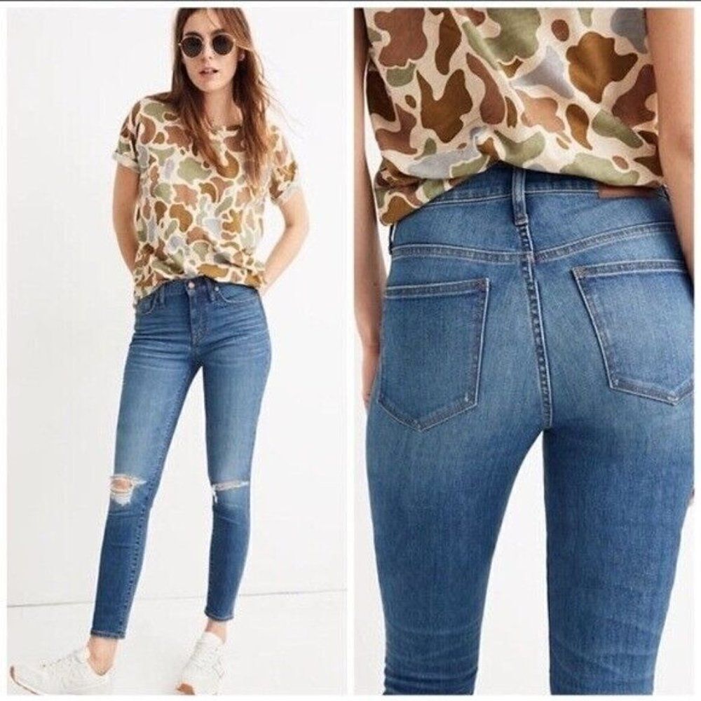 Madewell 9" High Rise Skinny‎ Crop Jeans Size 26 Womens Blue Denim Delmar Wash